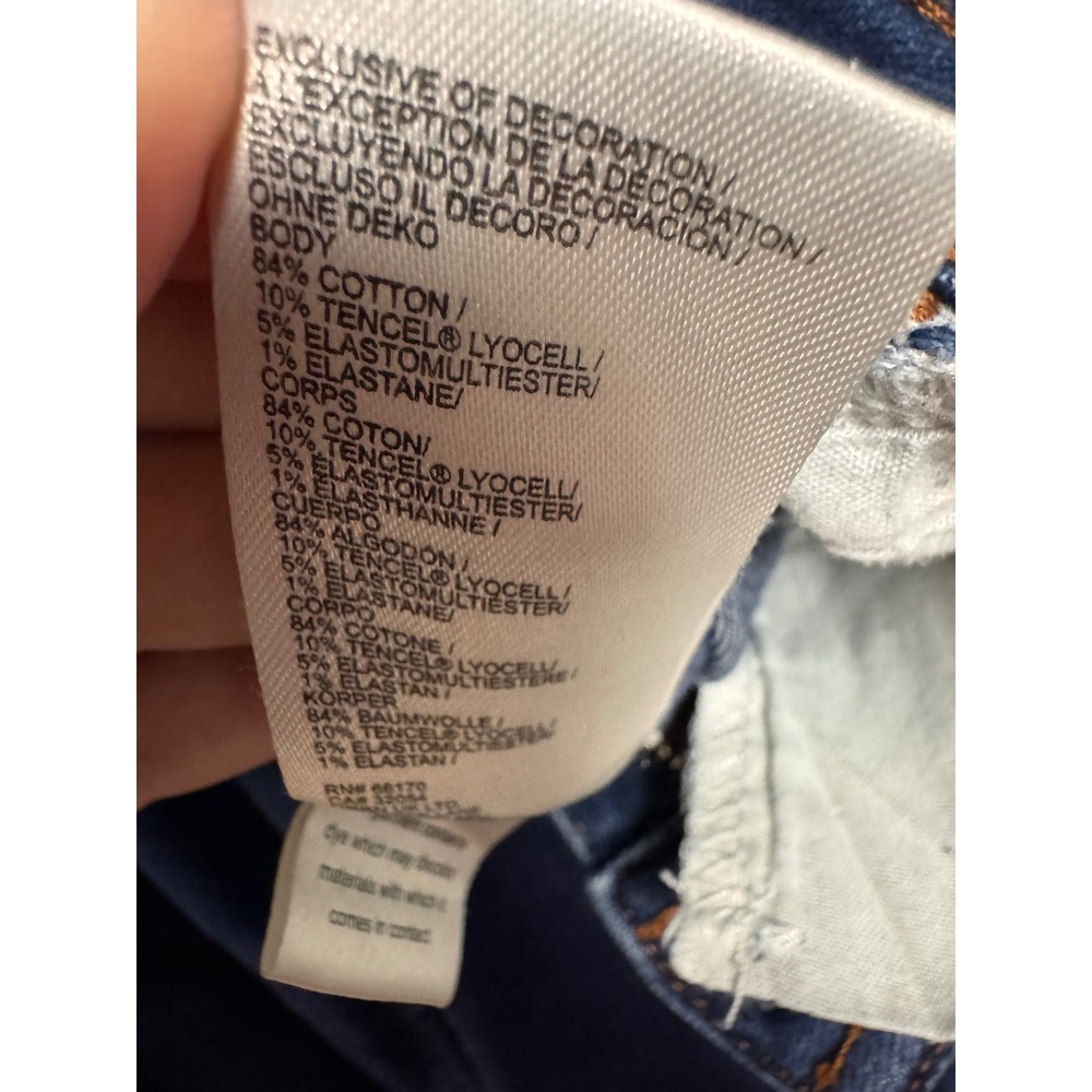 Maeve Anthropologie High Rise Wide Leg Jeans Dark Wash Raw Hem Size 29 - Picture 8 of 9